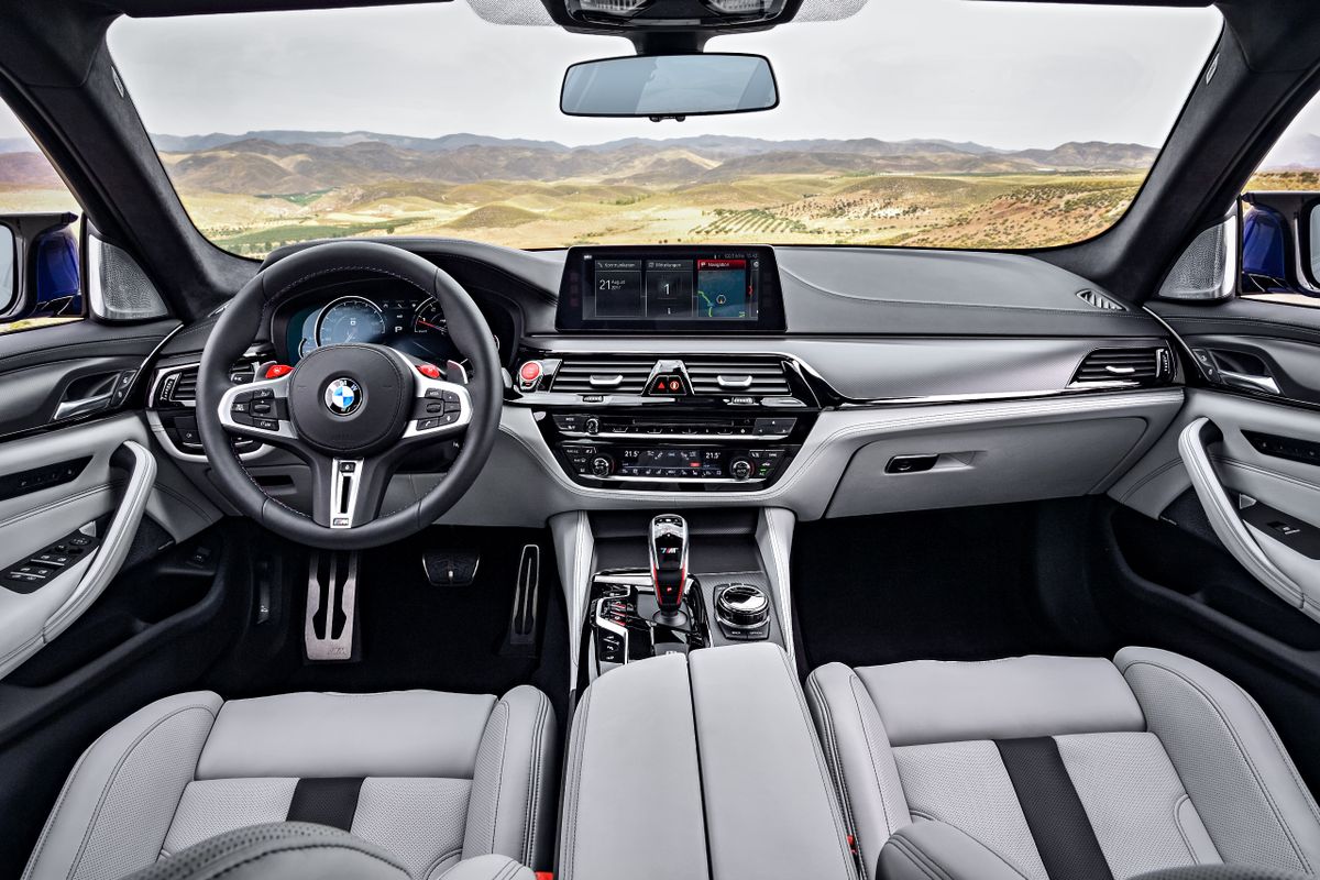 BMW M5 2018. Front seats. Sedan, 6 generation