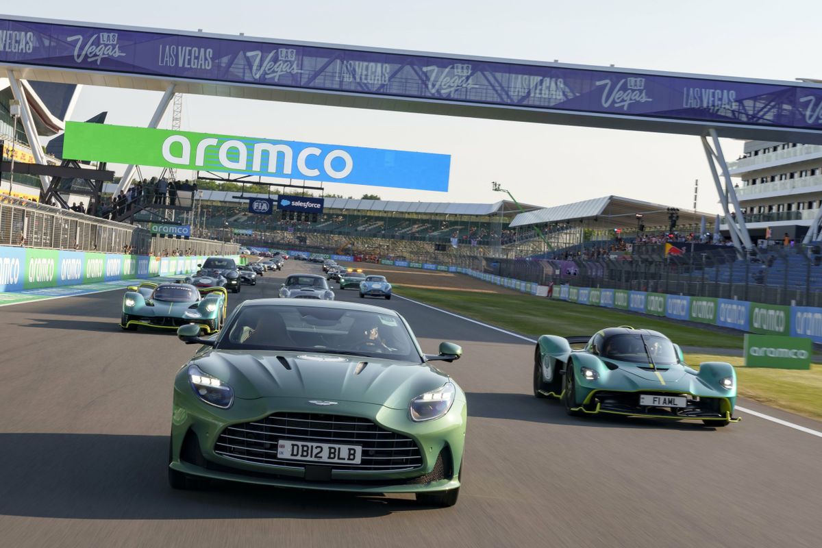 110 Aston Martins take to the British Grand Prix in celebration of iconic brand’s 110th