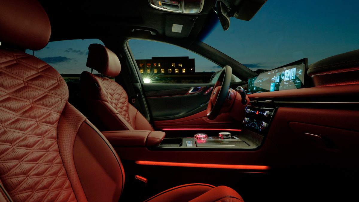 Genesis G80 2023. Передние сидения. Седан, 2 поколение, рестайлинг 1