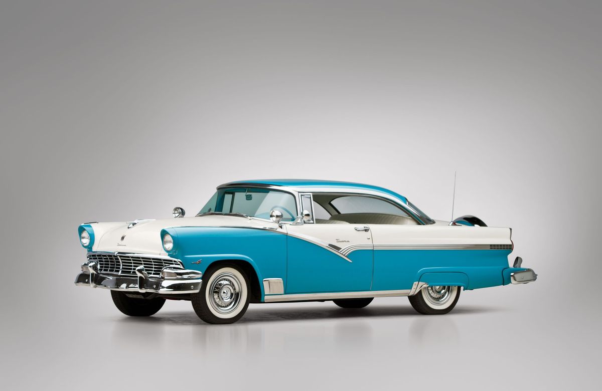 Ford Fairlane 1955. Carrosserie, extérieur. Coupé sans montants, 1 génération