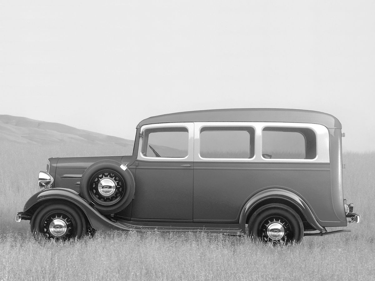 Chevrolet Suburban 1935. Carrosserie, extérieur. Break, 1 génération