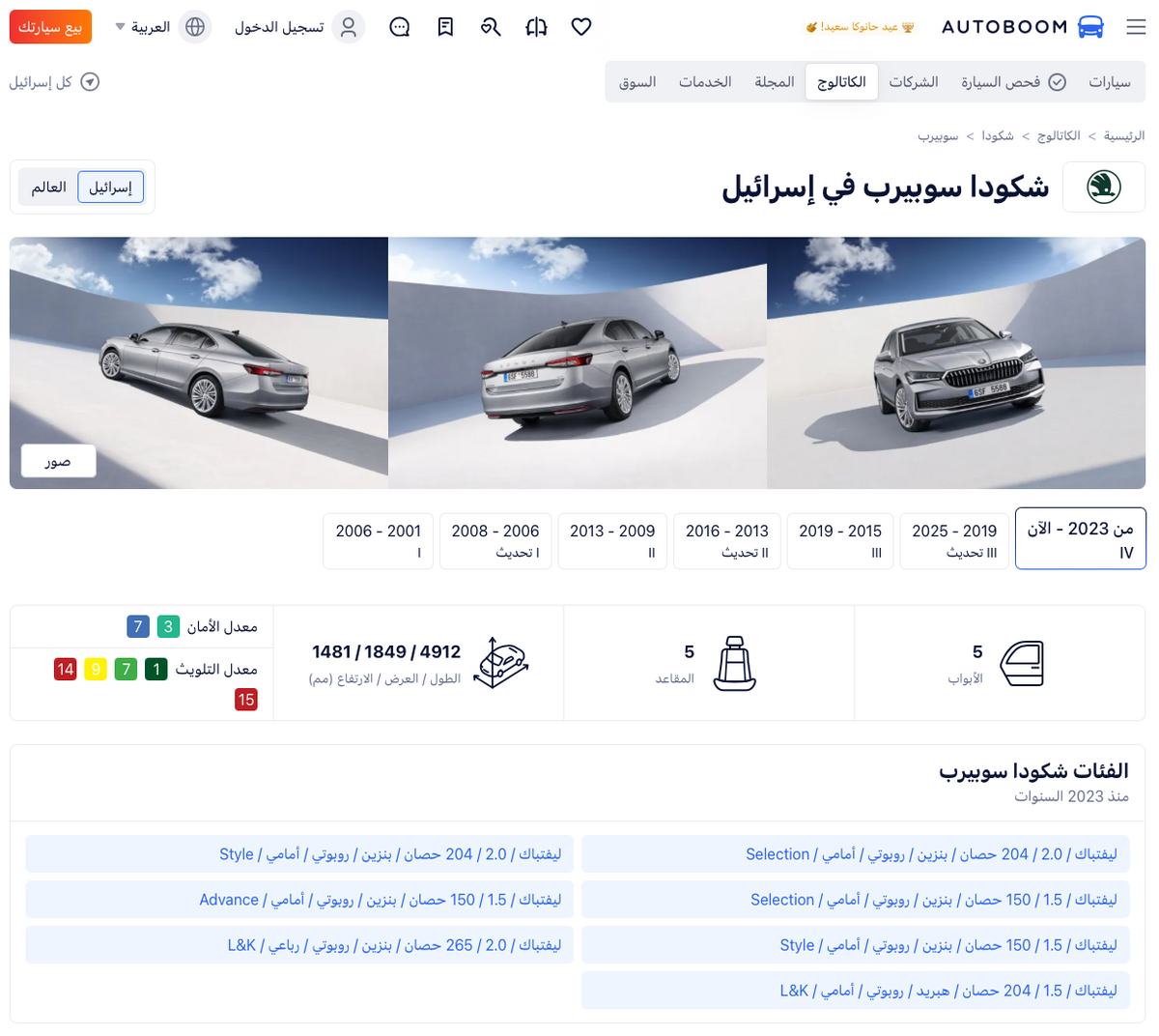 كتالوج السيارات في إسرائيل