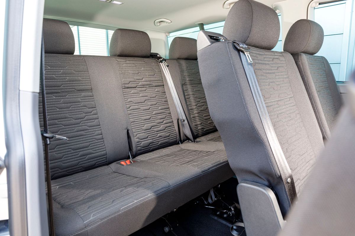 Volkswagen Caravelle 2019. Rear seats. Minivan Long, 6 generation, restyling
