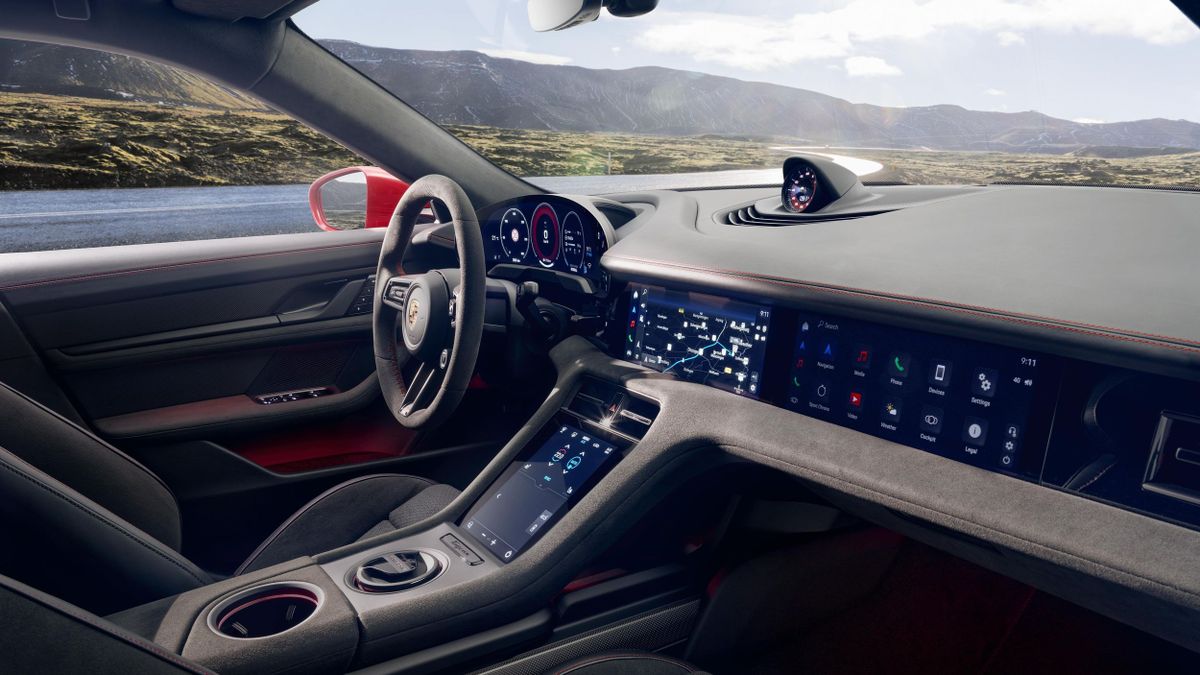 Porsche Taycan 2024. Центральная консоль. Седан, 1 поколение, рестайлинг