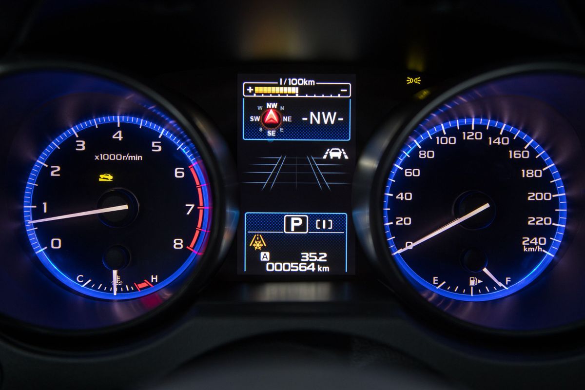 Subaru Outback 2017. Dashboard. Estate 5-door, 5 generation, restyling