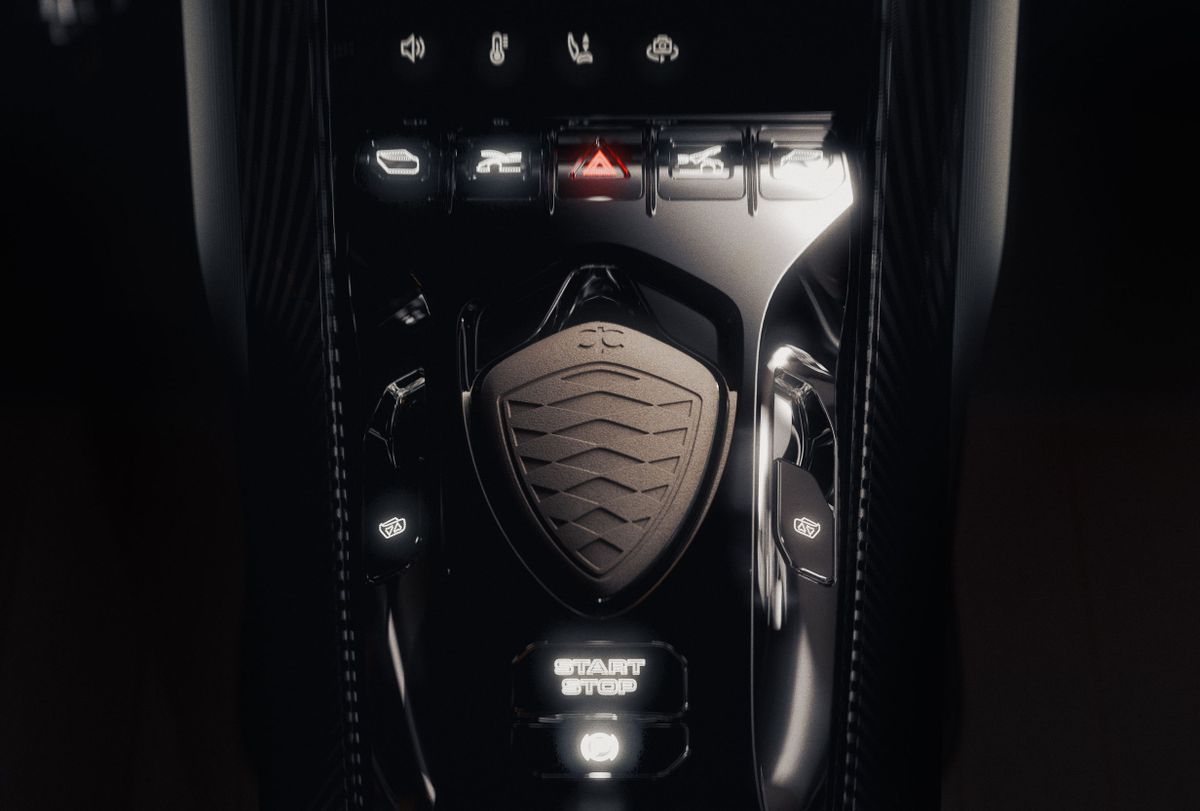 Koenigsegg Sadair’s Spear 2025. Центральная консоль. Купе, 1 поколение