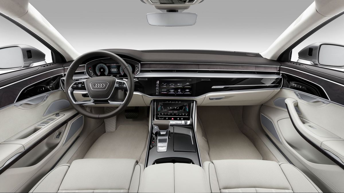 Audi A8 2017. Siéges avants. Berline longue, 4 génération