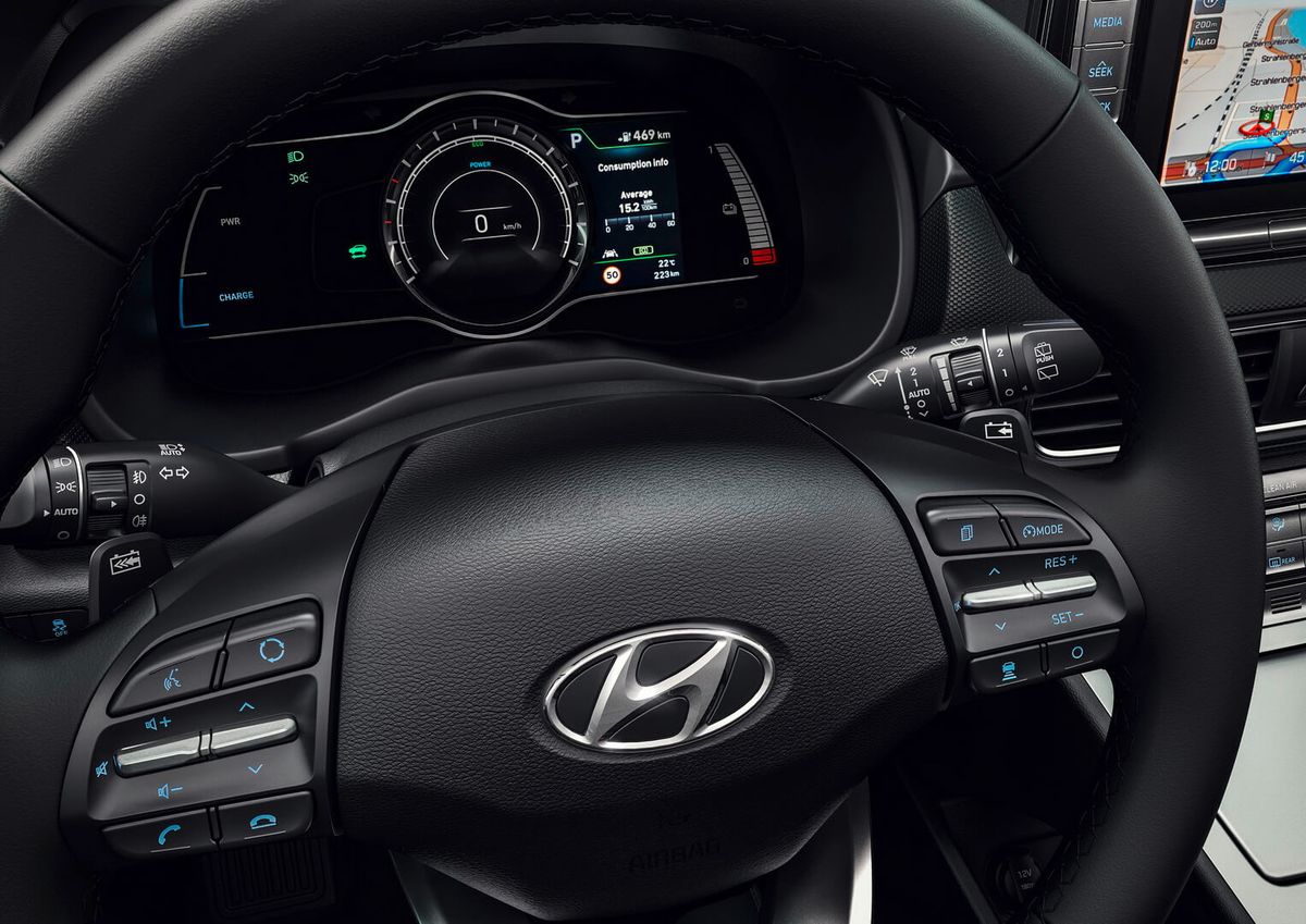 Hyundai Kona EV 2018. Steering wheel. SUV 5-doors, 1 generation