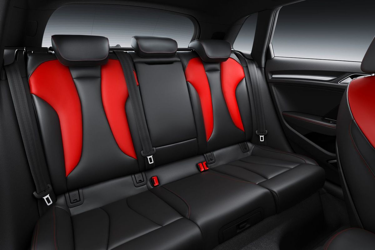 Audi S3 2016. Rear seats. Hatchback 5-door, 3 generation, restyling