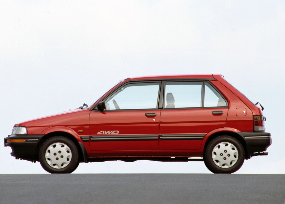 סובארו ג'סטי ‏1988. מרכב, צורה. מיני 5 דלתות, 1 דור, שדרוג