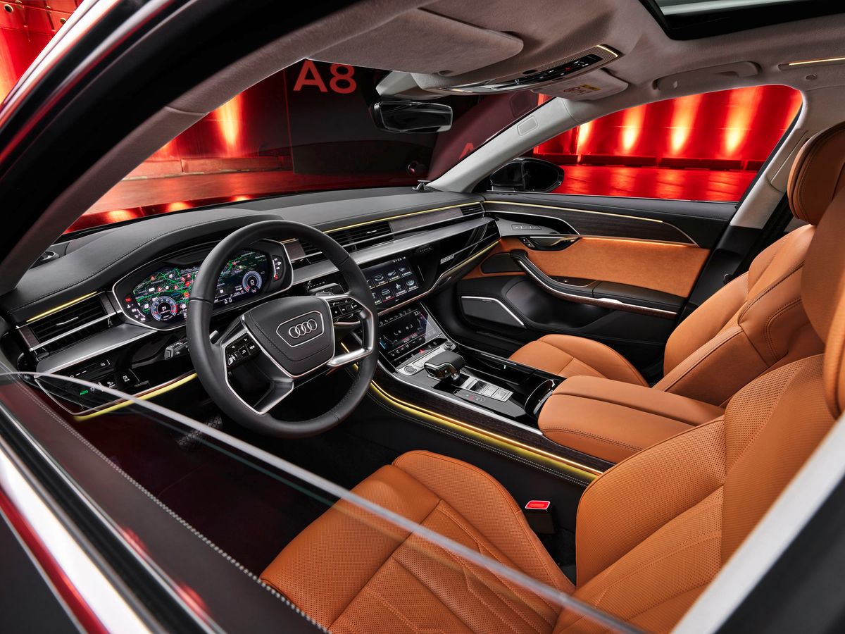 Audi A8 2021. Siéges avants. Berline longue, 4 génération, restyling 1