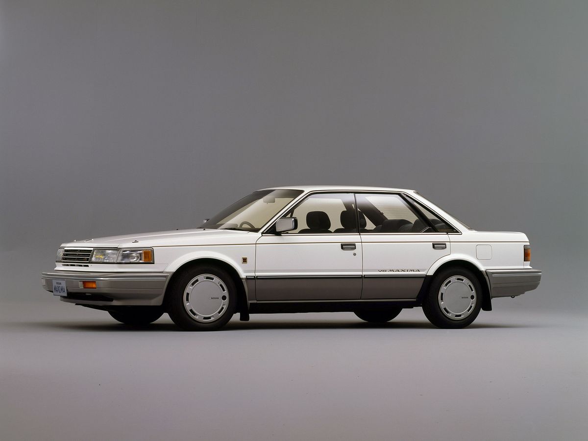Nissan Bluebird Maxima 1986. Carrosserie, extérieur. Berline sans pilier central, 2 génération, restyling
