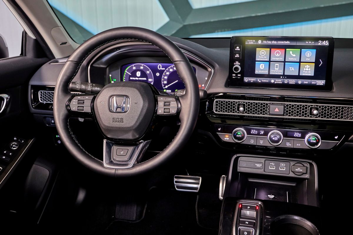 Honda Civic 2021. Dashboard. Hatchback 5-door, 11 generation