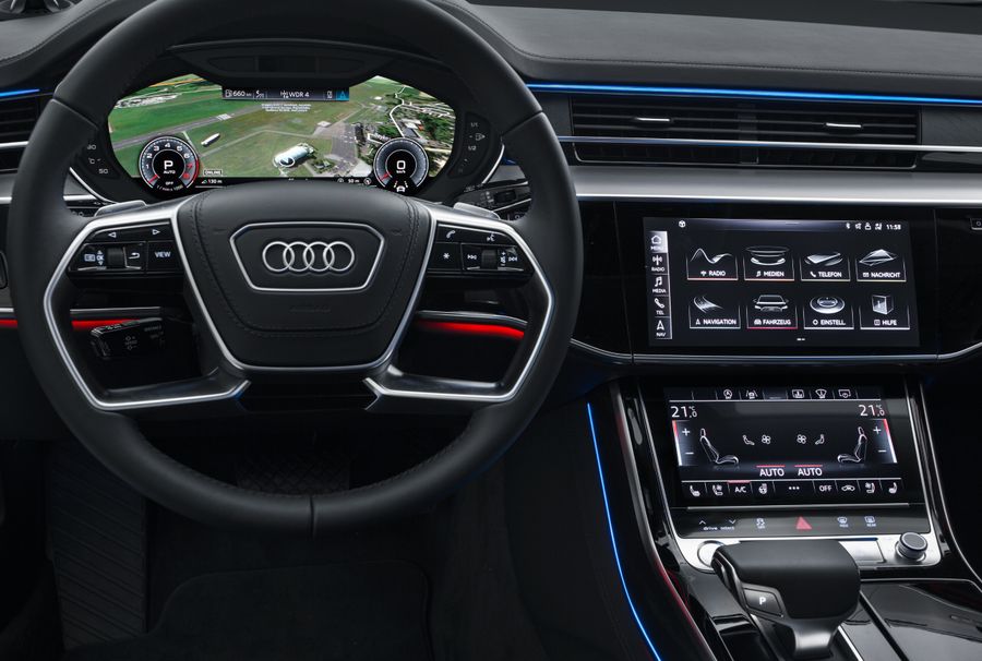 Audi A8 2017. Interior detail. Sedan, 4 generation