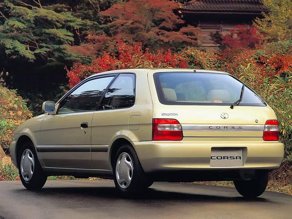 Toyota Corsa 1997. Carrosserie, extérieur. Mini 3-portes, 5 génération, restyling