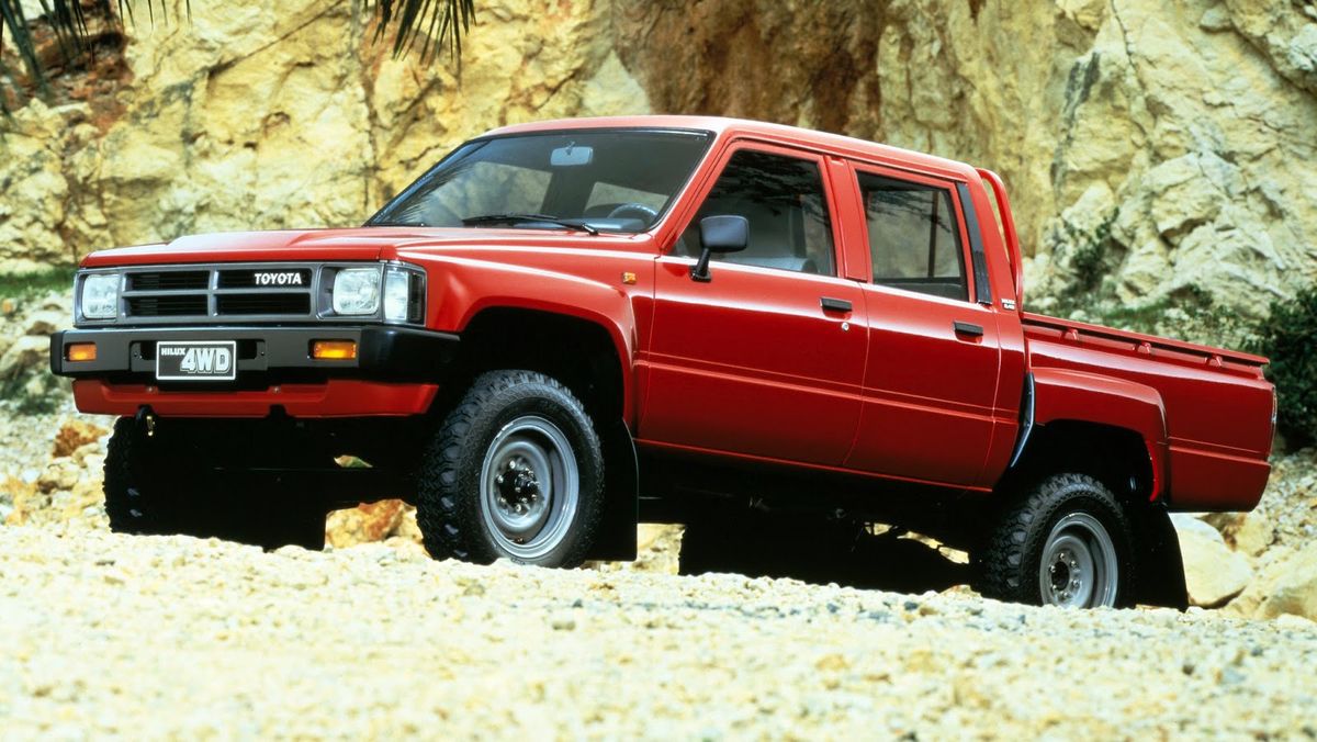 Toyota Hilux 1983. Carrosserie, extérieur. 2 pick-up, 4 génération