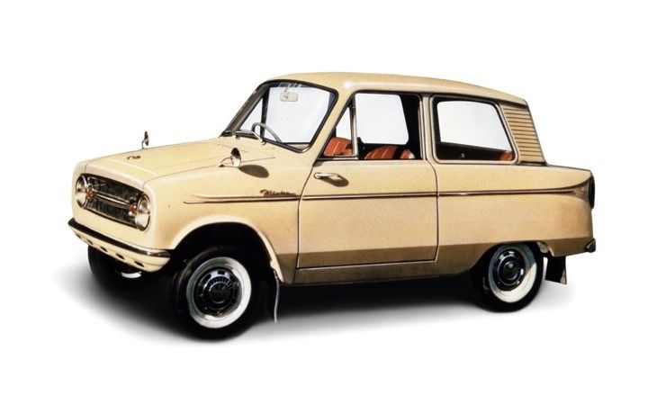מיצובישי  מיניקה 1961. מרכב, צורה. מיני 3 דלתות, 1 דור