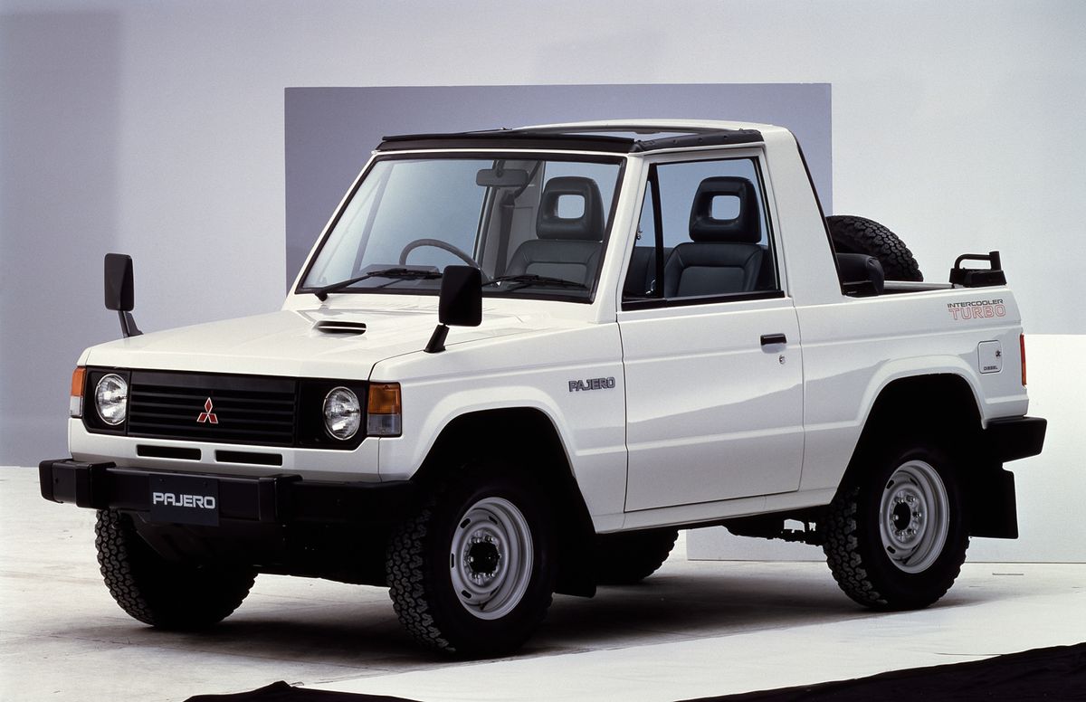 ميتسوبيشي باجيرو 1982. الهيكل، المظهر الخارجي. SUV كشف (كابريوليت), 1 الجيل
