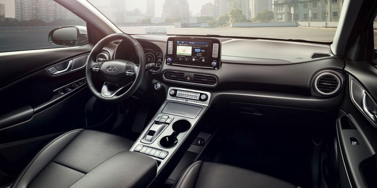 Hyundai Kona EV 2018. Siéges avants. VUS 5-portes, 1 génération
