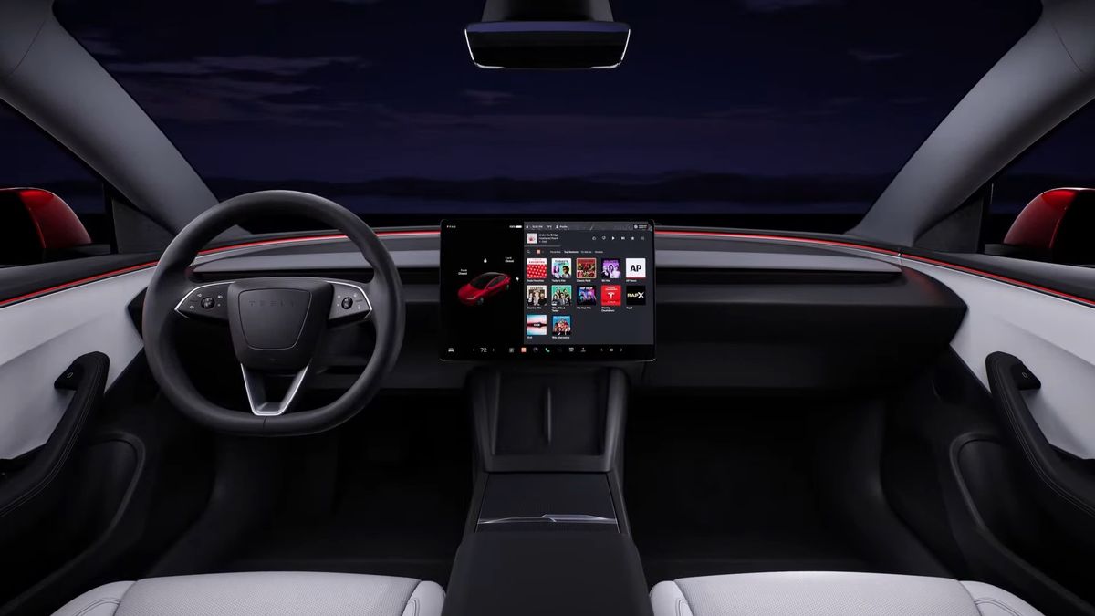 Tesla Model 3. Панель приборов.