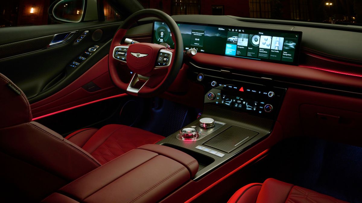 Genesis G80 2023. Передние сидения. Седан, 2 поколение, рестайлинг 1