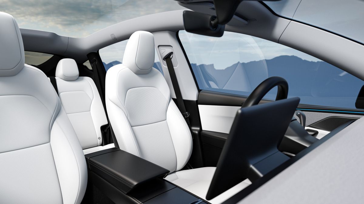 Tesla Model Y 2025. Салон, интерьер. Внедорожник 5 дв., 1 поколение, рестайлинг