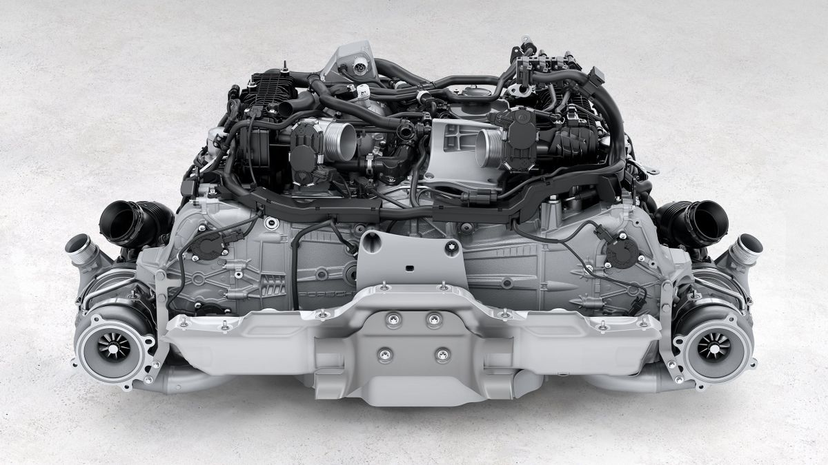 Porsche 911 2024. Двигатель. Купе, 8 поколение, рестайлинг 1