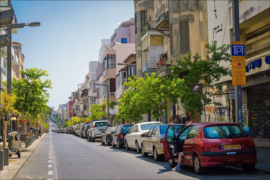 Allenby Street. One of the central streets of Tel Aviv