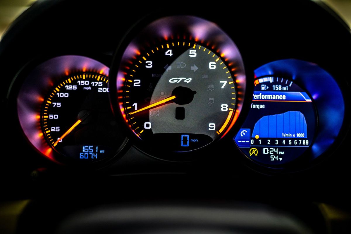 Порше 718 Кайман GT4 2019. Панель приборов. Купе, 2 поколение