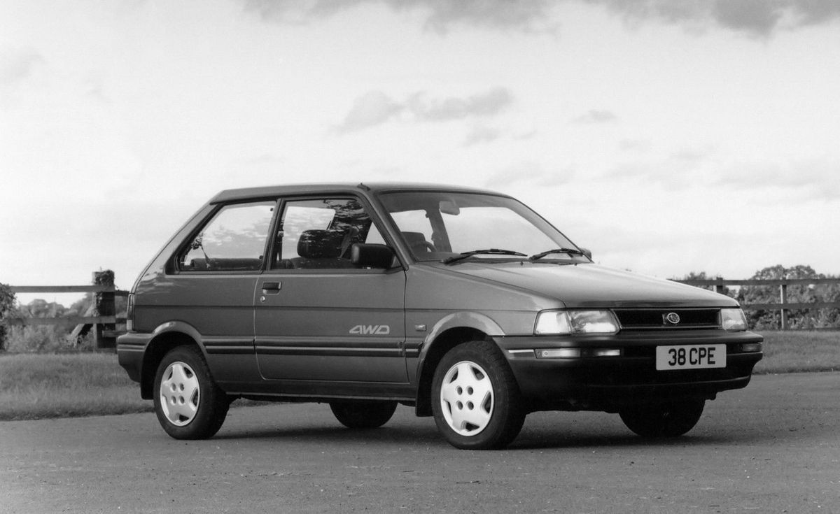 סובארו ג'סטי ‏1988. מרכב, צורה. מיני 3 דלתות, 1 דור, שדרוג