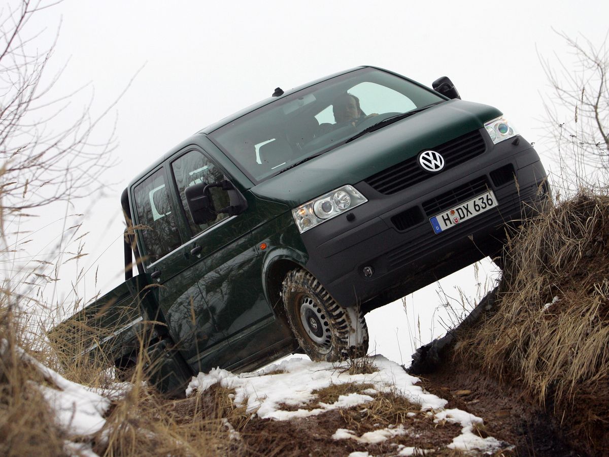 Volkswagen Transporter 2003. Кузов, экстерьер. Пикап Двойная кабина, 5 поколение