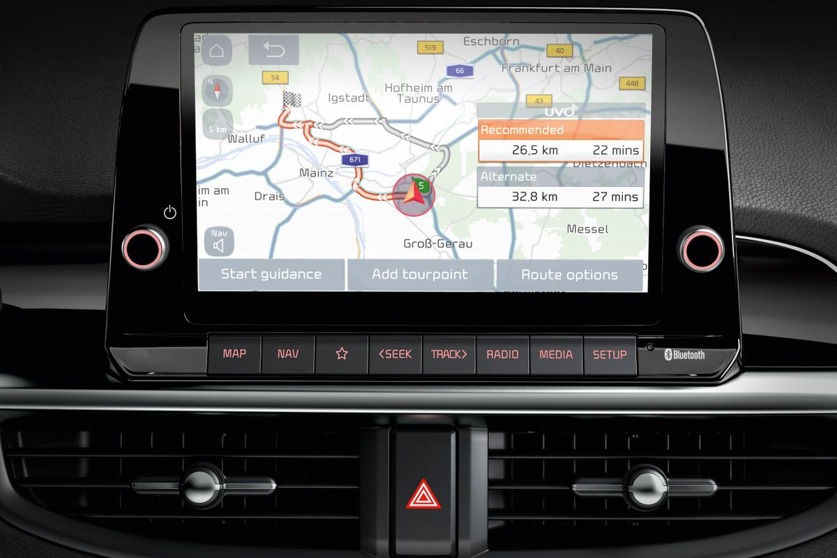 Kia Picanto 2020. Système de navigation. Mini 5-portes, 3 génération, restyling 1