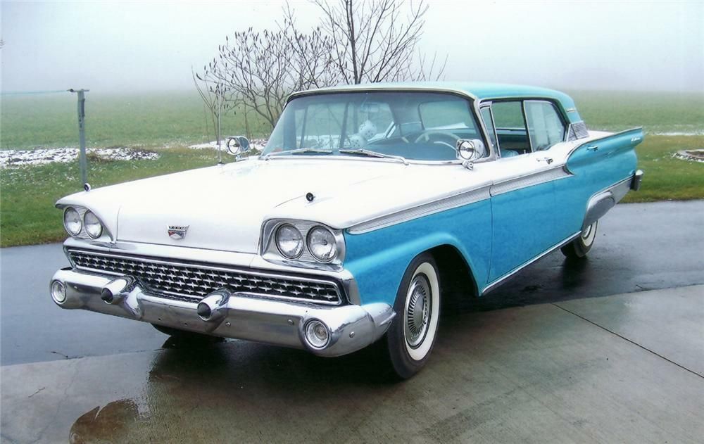 Ford Galaxie 1959. Carrosserie, extérieur. Berline sans pilier central, 1 génération