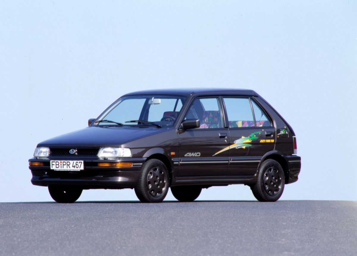 Subaru Justy 1988. Carrosserie, extérieur. Mini 5-portes, 1 génération, restyling