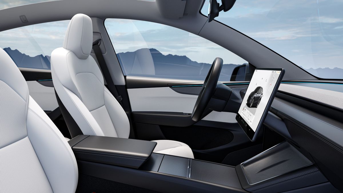Tesla Model Y 2025. Передние сидения. Внедорожник 5 дв., 1 поколение, рестайлинг