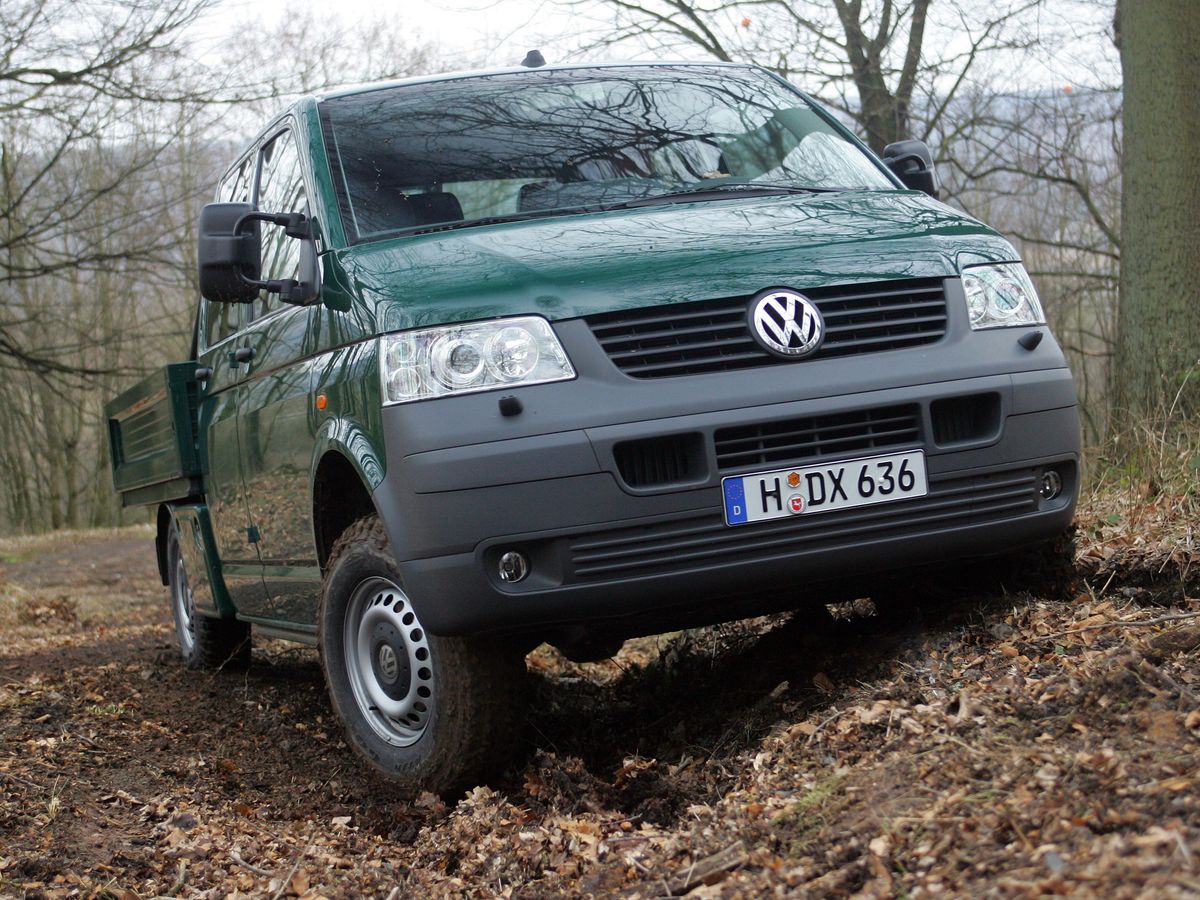 Volkswagen Transporter 2003. Кузов, экстерьер. Пикап Двойная кабина, 5 поколение