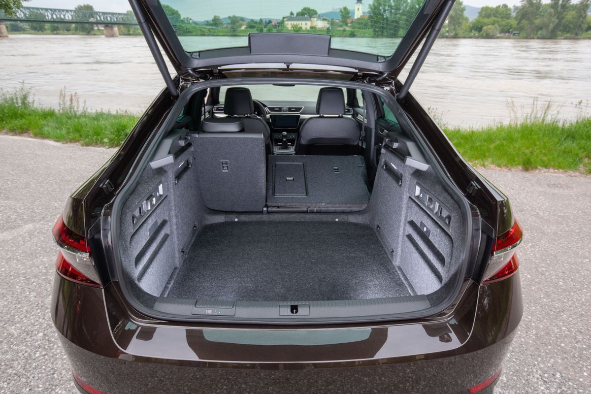 Škoda Superb 2019. Coffre. Liftback, 3 génération, restyling