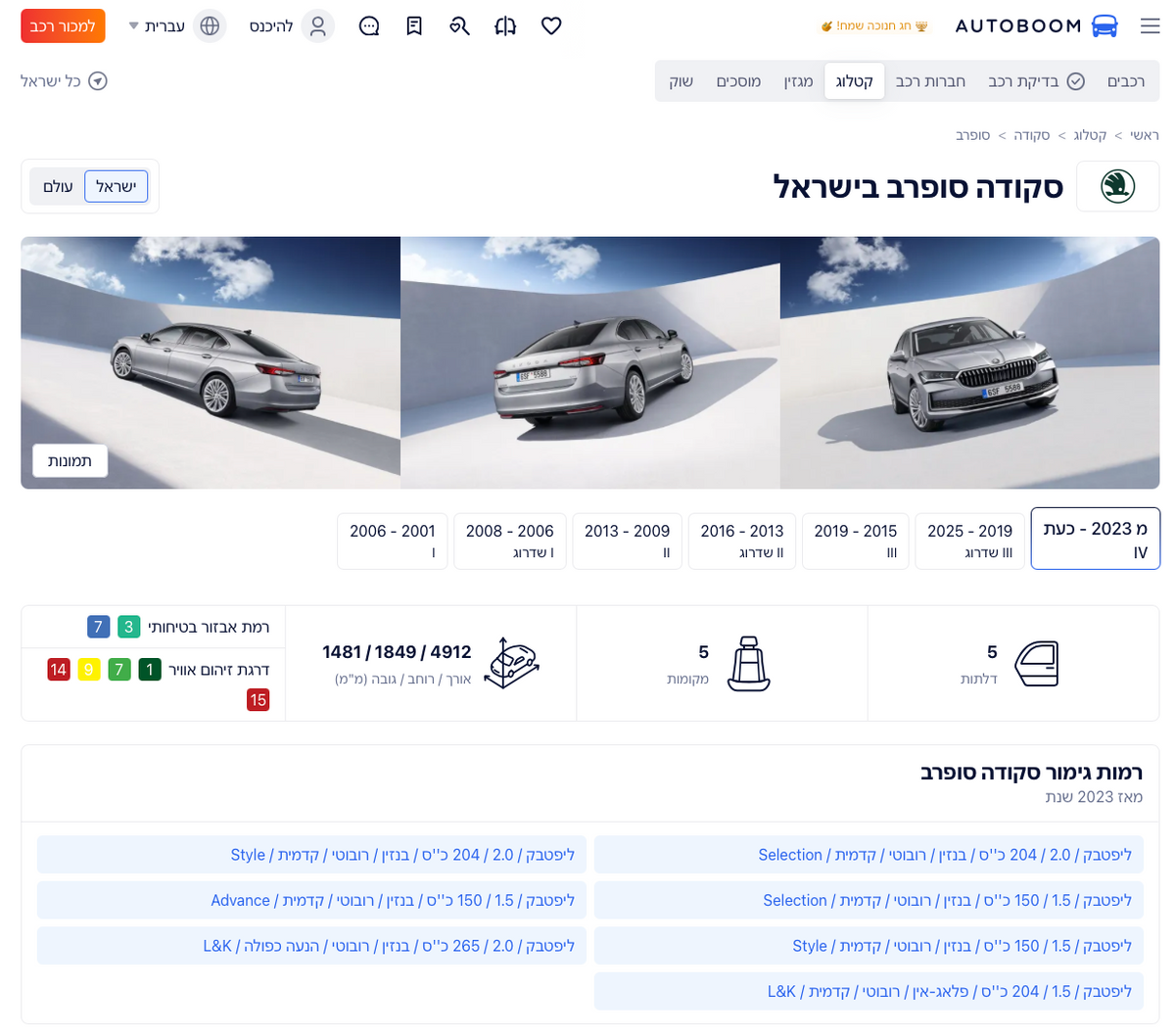 קטלוג הרכב בישראל