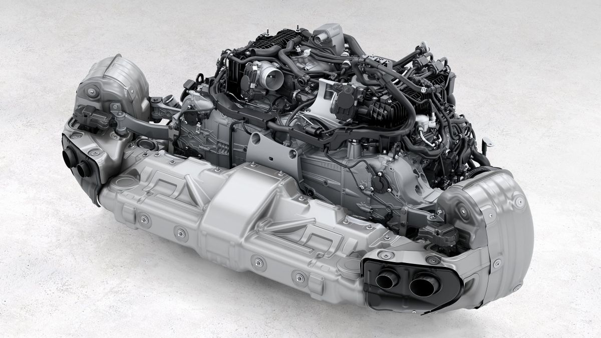 Porsche 911 2024. Двигатель. Купе, 8 поколение, рестайлинг 1