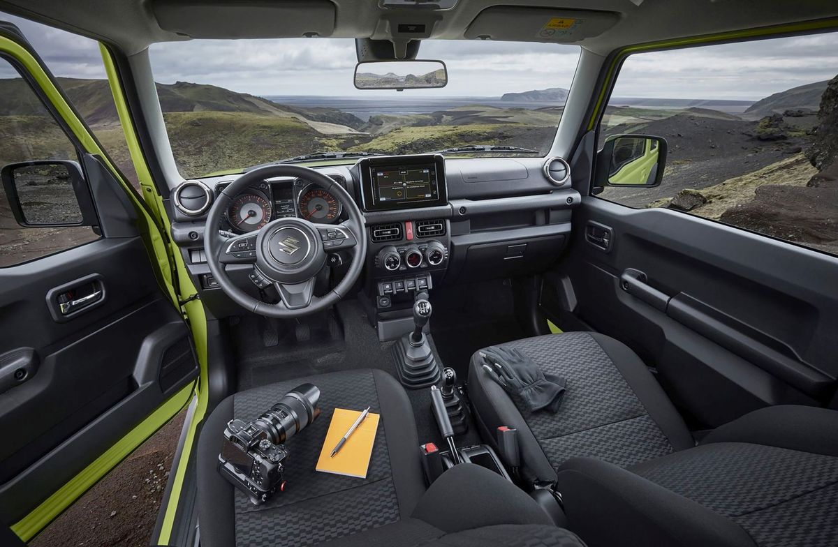 Suzuki Jimny 2018. Front seats. SUV 3-doors, 4 generation