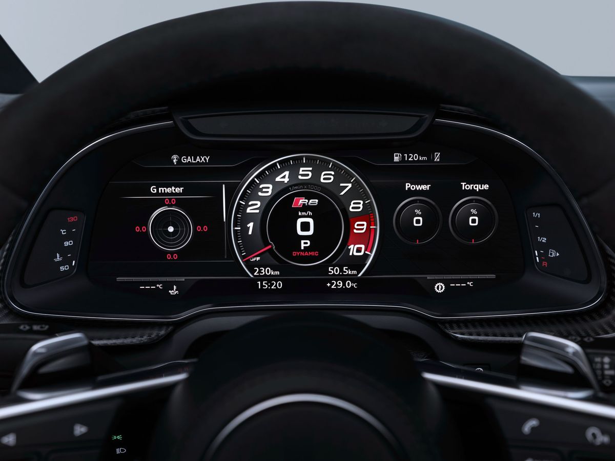 Audi R8 2018. Dashboard. Coupe, 2 generation, restyling