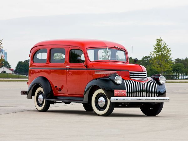 Chevrolet Suburban 1941. Carrosserie, extérieur. Break, 2 génération