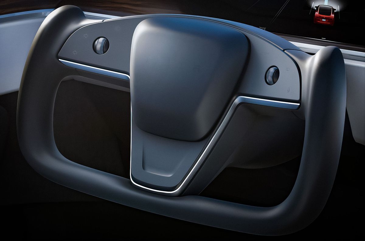 Tesla Model S 2021. Steering wheel. Liftback, 1 generation, restyling 2