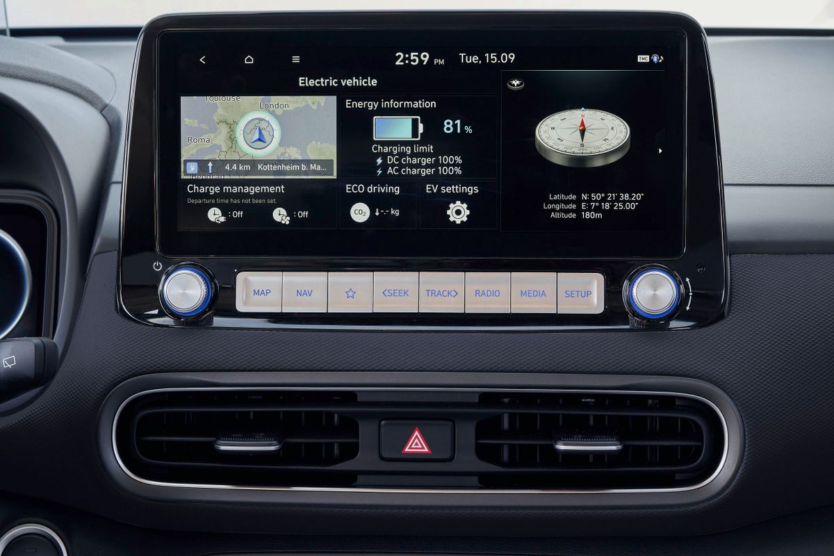 Hyundai Kona EV 2020. Driver assistance systems. SUV 5-doors, 1 generation, restyling 1